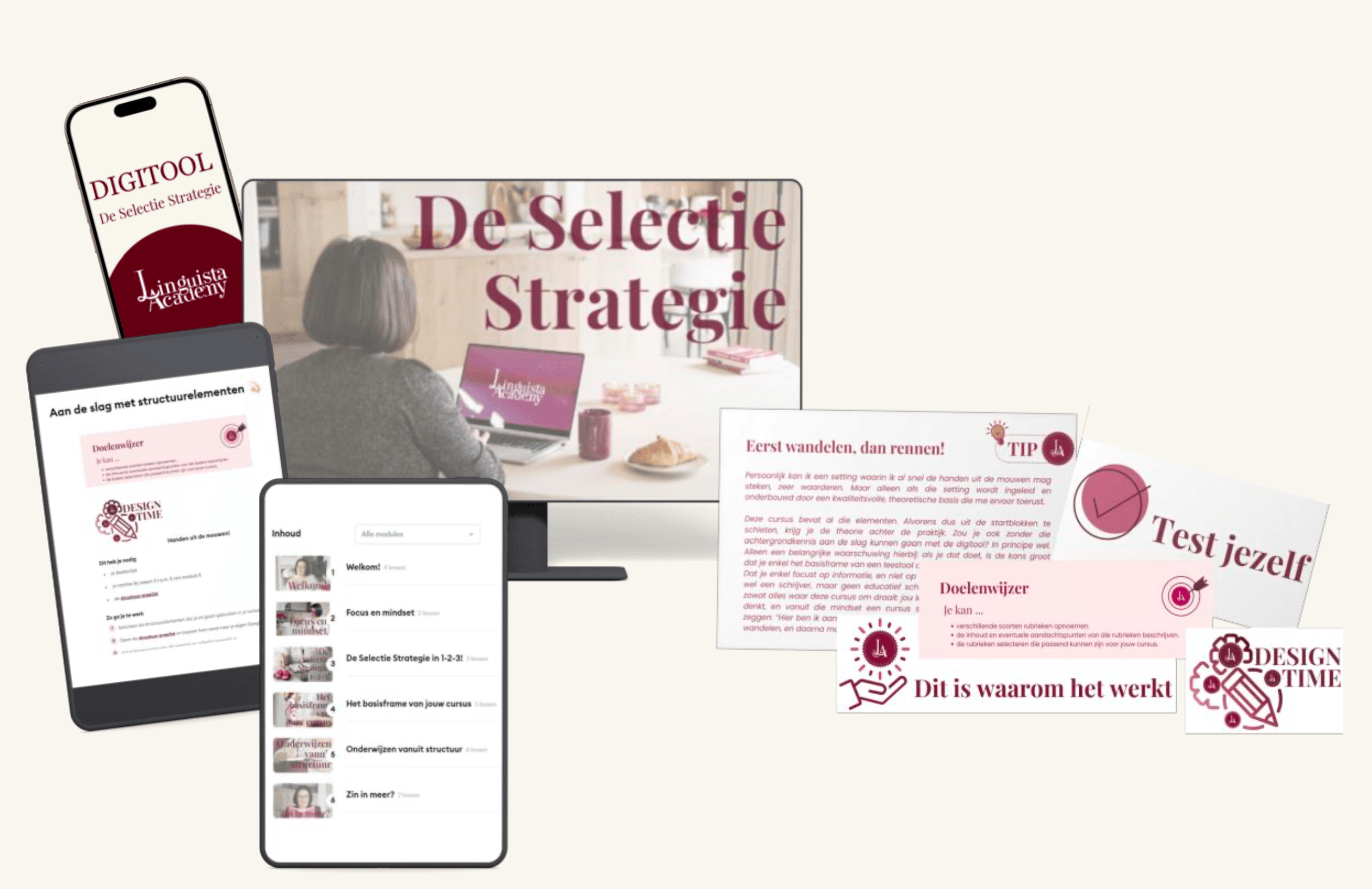 Digital tools and course materials on various devices